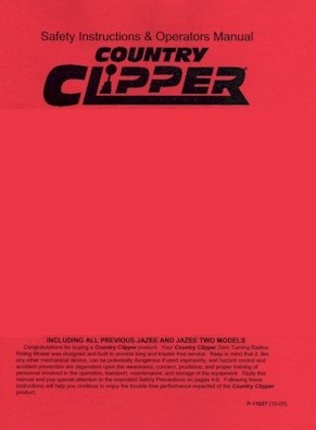 Operators Manual, Original Country Clipper - P-10161