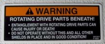 Decal, Warning- Rotating Drive Parts P-10935