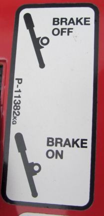 Decal, Parking Brake P-11382