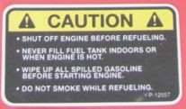Decal, Caution Fuel P-12557